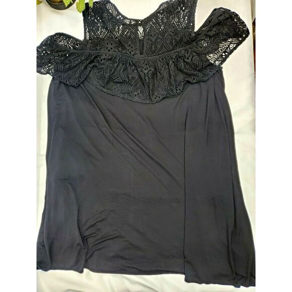 Lane Bryant Dress Plus Size 26 28 Stretch Black Lace Cold Shoulder Rayon 2X 2XL - Picture 7 of 7
